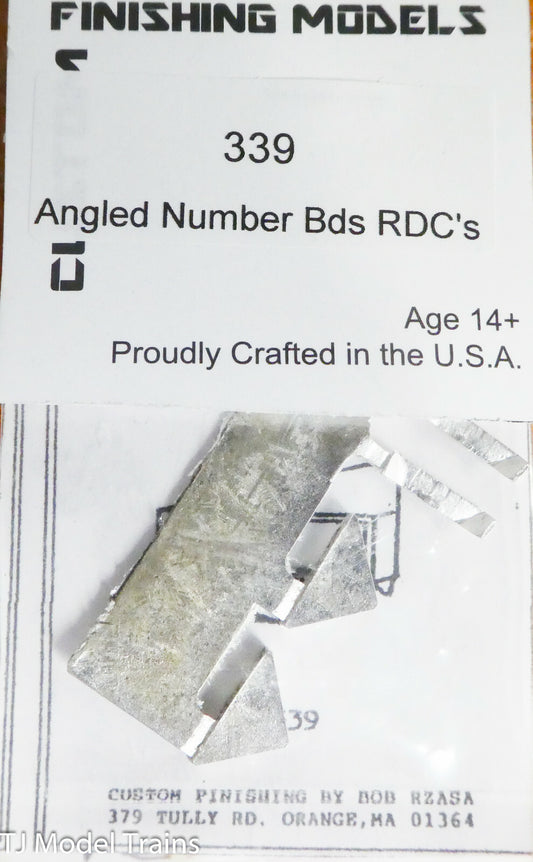 Custom Finishing Models HO #339 Angled Number Boards RDC's (White Metal)