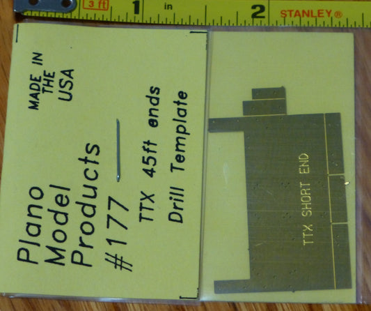 Plano Model Products HO #177 Drill Template -- A-Line Thrall 45' TTX Short End