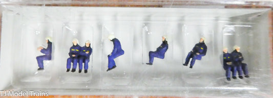 Preiser N #79172 Emergency Workers -- Seated Firemen (Painted Figures)