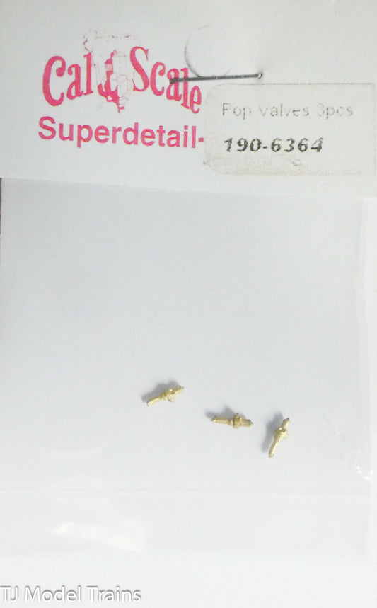 Cal-Scale HO #6364 Pop Valves (3pcs) Brass Castings (1:87th Scale Parts)