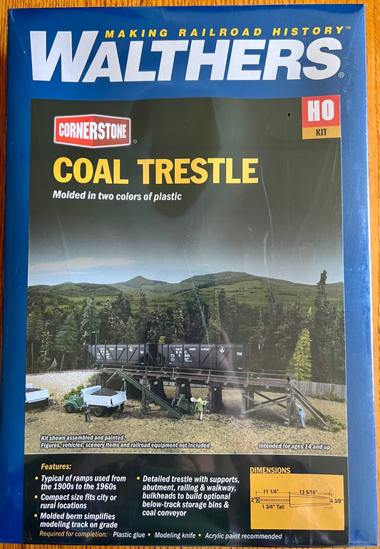 Walthers #933-4093  Coal Trestle -- Kit - 24-1/2 x 4-3/8 x 1-3/4"