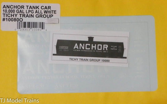 Tichy Train Group O #10080O Anchor Tank Car 10,000 Gal LPG All White (Decal)