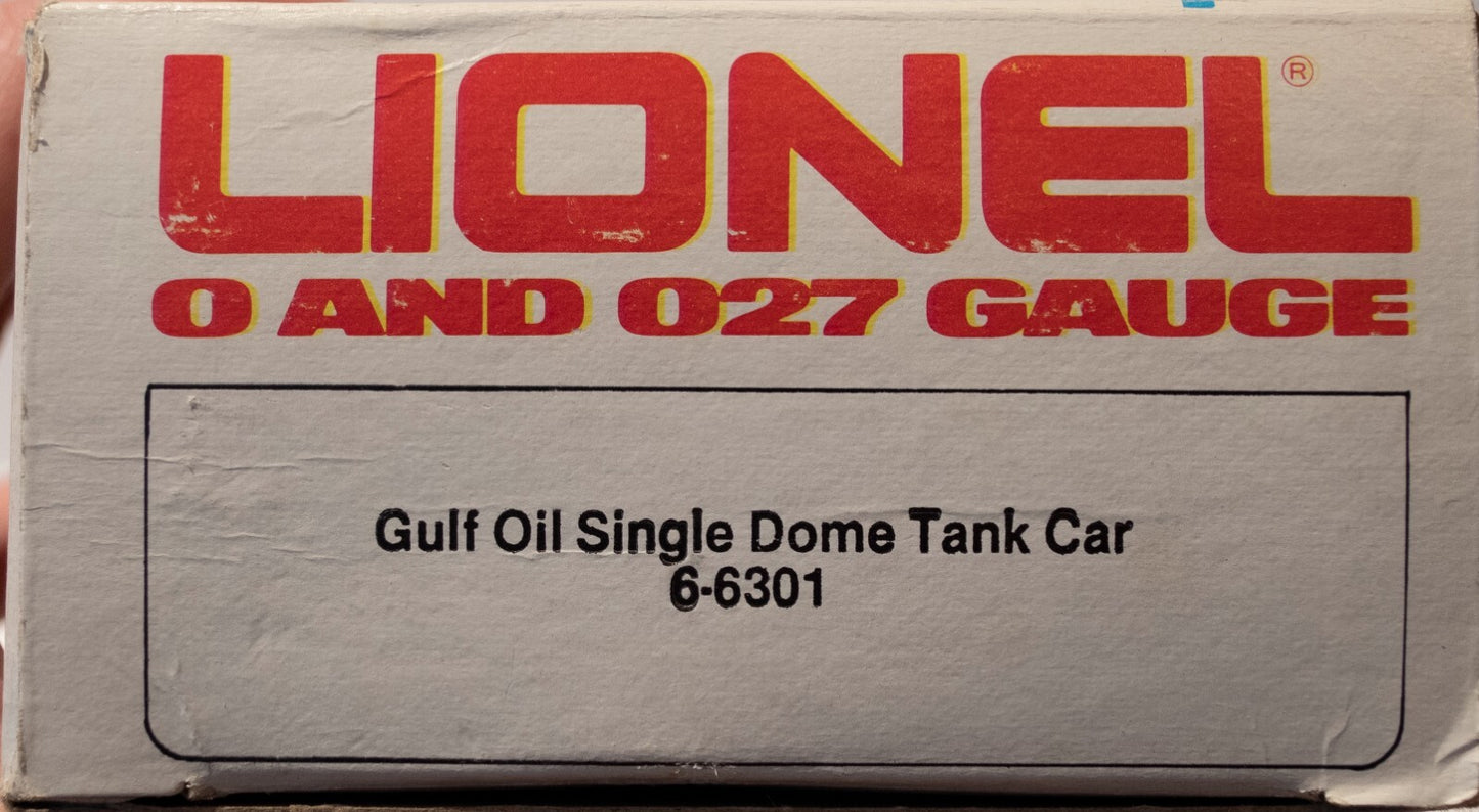 Lionel #6-6301 Gulf Oil WRNX 6301 Single Dome Tank Car