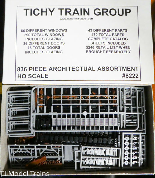 Tichy Train Group #8222 (HO Scale) Architectual Asst. 836 Parts (Lots of Parts)