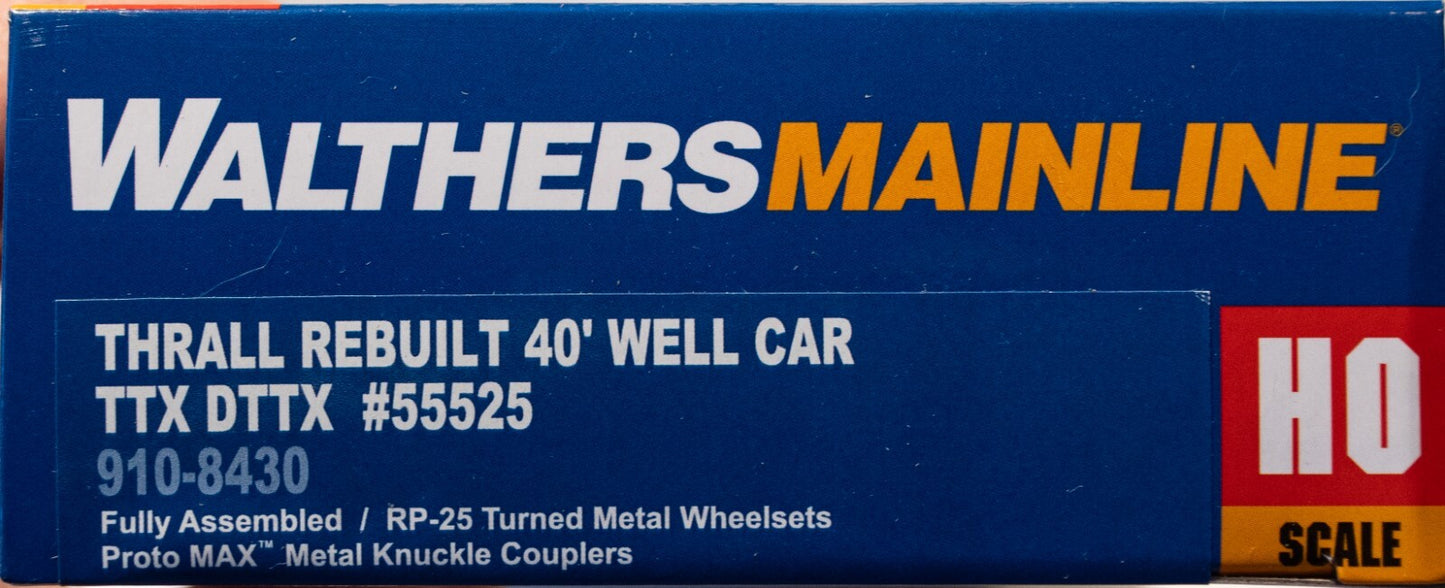 Walthers HO #910-8430 Thrall Rebuilt 40' Well Car - Ready to Run -- TTX DTTX #55