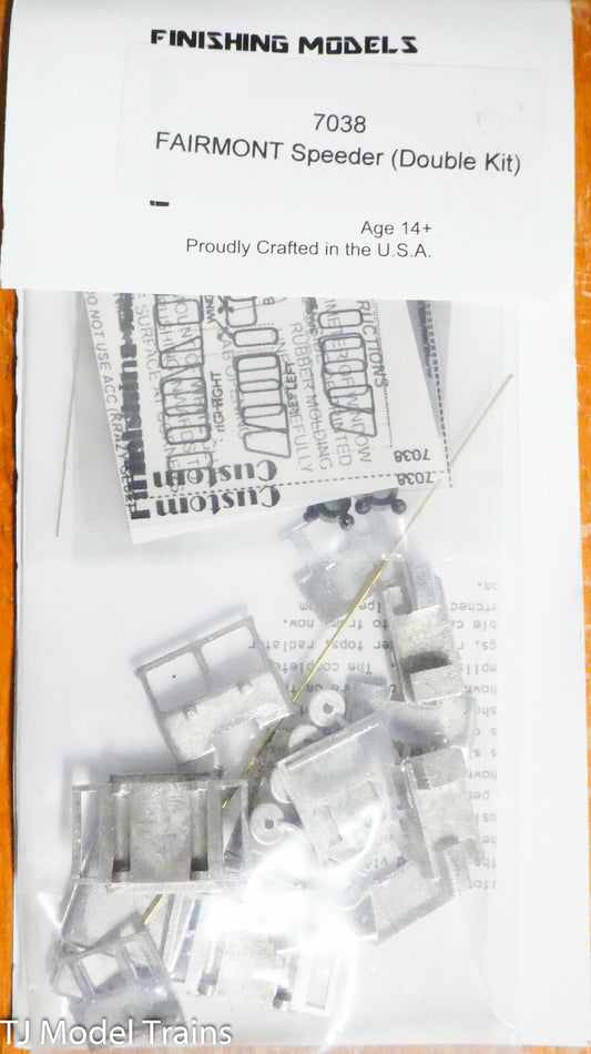 Custom Finishing Models HO #7038 Fairmont Speeder (Double Kit) (White Metal Kit)