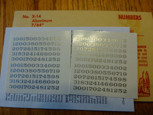 Champ Decal HO #X-14 Numbers (Aluminum 7/64")