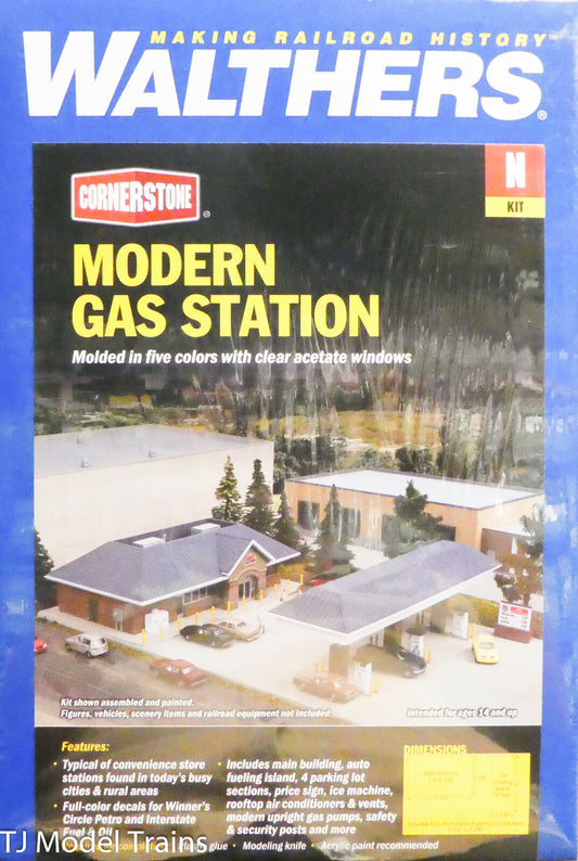 Walthers N #933-3885 Modern Gas Station (Plastic Kit) 1:160 / N Scale