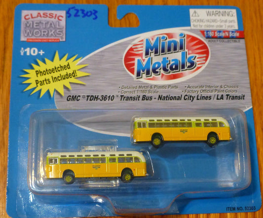 Classic Metal Works #52303 GMC TD 3610 Transit Bus 2-Pack - National City Lines