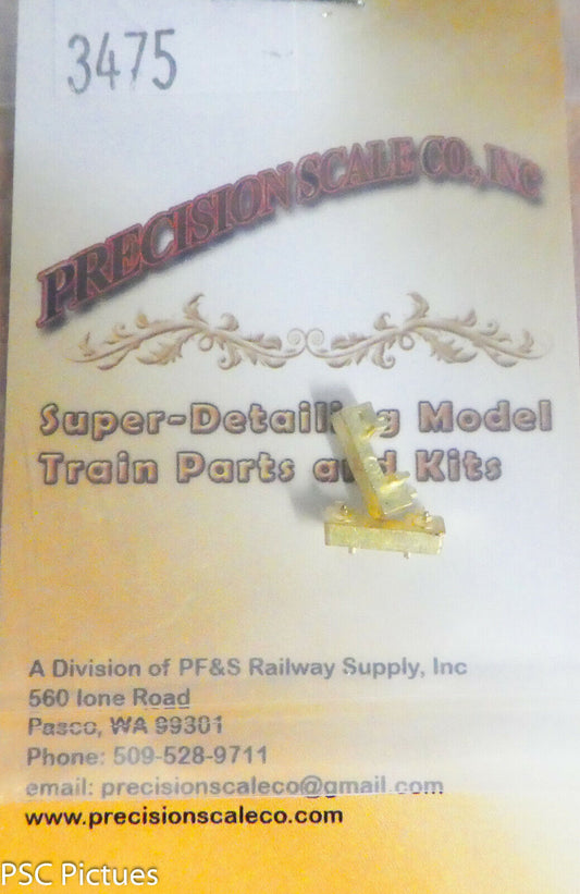 Precision Scale HO #3475 Coupler Pockets, D&RGW/RGS/C&S for: Stock Cars (Brass)