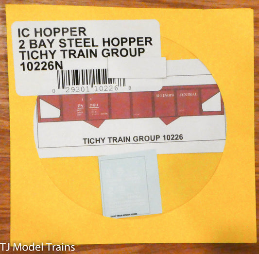 Tichy Train Group Decal #10226N Illinois Central 2 Bay Steel Hopper (Decal)