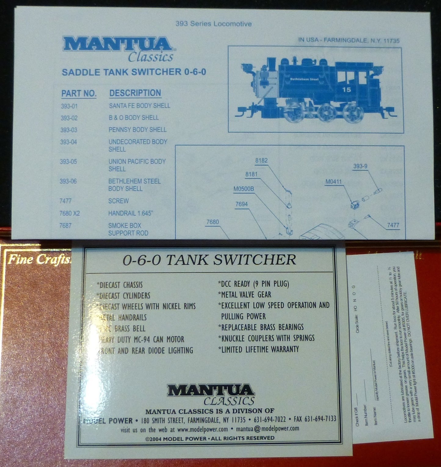 Mantua HO #393002 Baltimore & Ohio 0-6-0 Tank Switcher