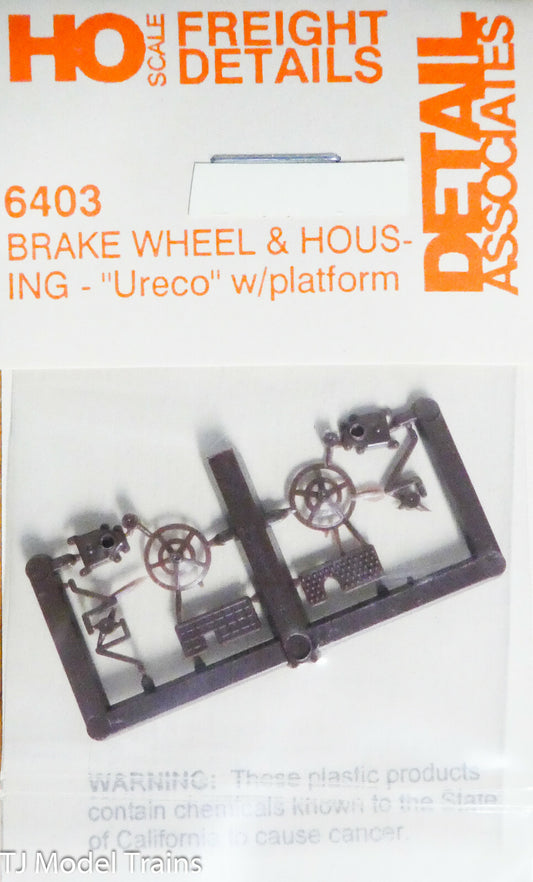 Detail Associates HO #6403 Brake Wheel & Housing "Ureco" w/Platform (Plastic)