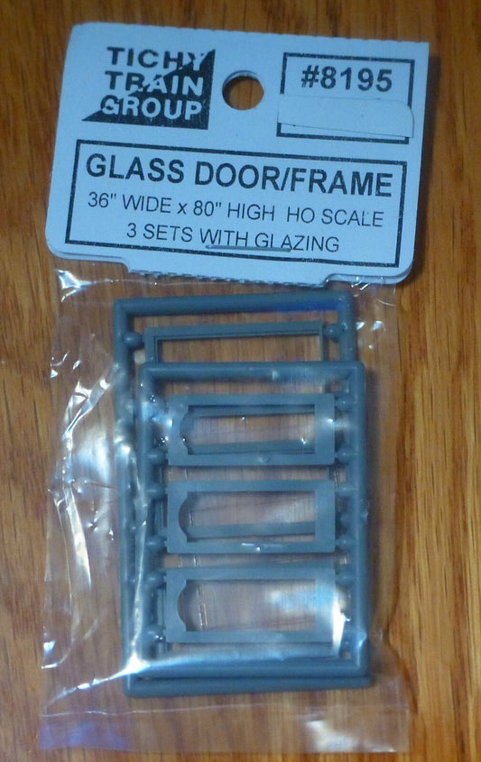Tichy Train Group HO #8195 Storefront Glass Door w/Separate Frame pkg(3) -- Scal