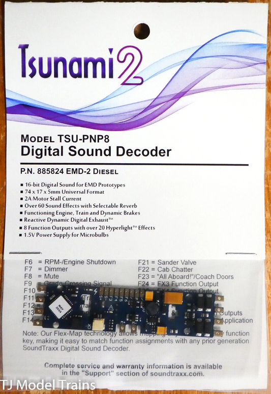 Tsunami 2 / Soundtraxx #885824 Digital Sound Decoder TSU-PNP8 / DCC