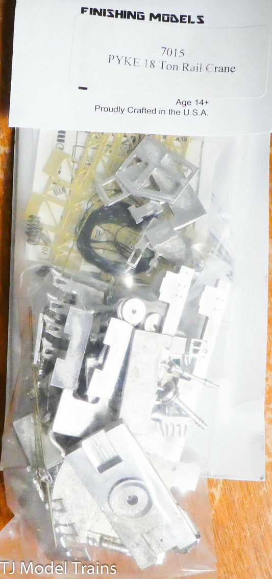 Custom Finishing Models HO #7015 Pyke 18 Ton Rail Crane (White Metal Kit)w/Brass