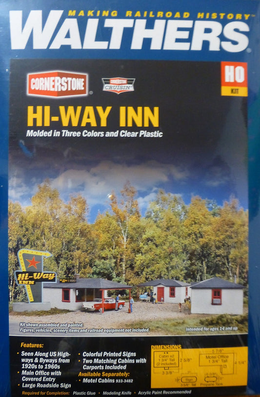 Walthers HO #933-3481 Hi-Way Inn -- Kit Form - (Building Kit) NEW