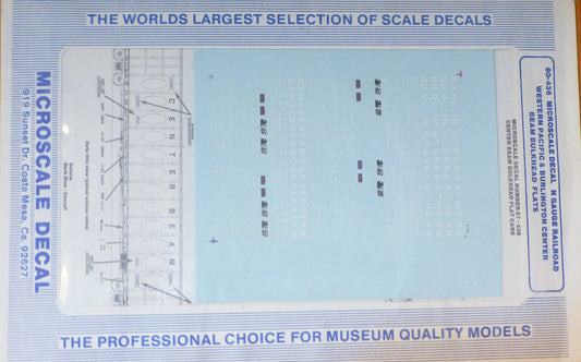 Microscale Decal N  #60-436 WP Bulkhead Centerbeam Flat Car Decal Set