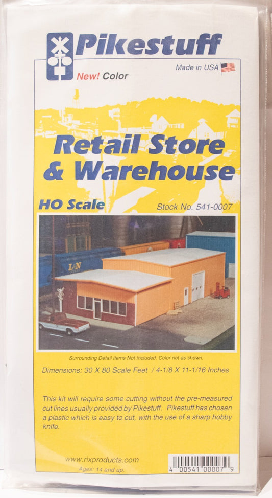Pikestuff (HO Scale) #0007 Retail/Warehouse Center -- 4-1/4 x 8-1/4" 10.8 x 21cm