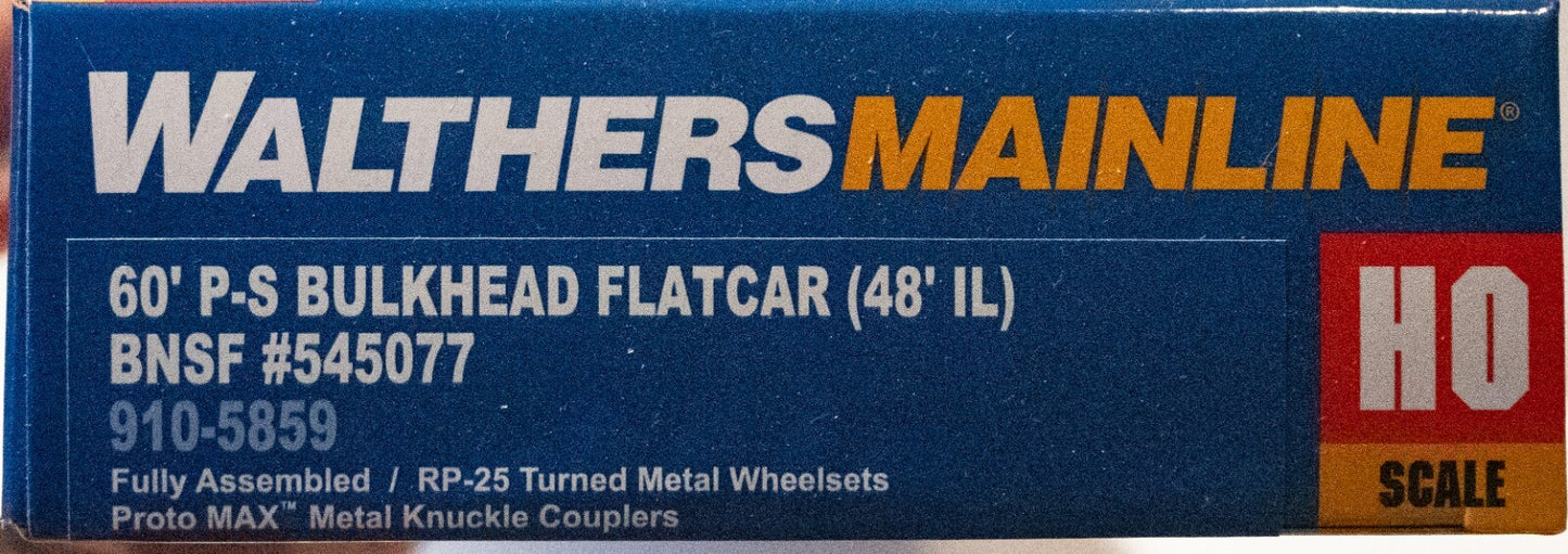 Walthers HO #910-5859 60' Pullman-Standard Bulkhead Flatcar (48' IL) - Ready to