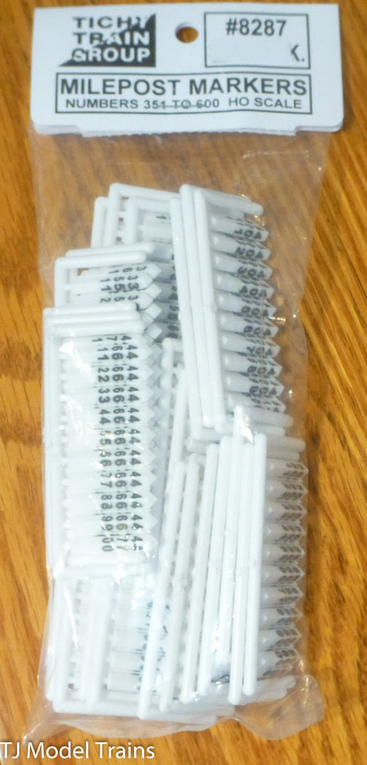 Tichy Train Group #8287 Milepost Markers Numbers from: 351 - 600 (HO Scale)