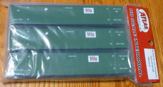 Atlas HO #20003008 CIMC 53' Cargo Container 3-Pack - Master(R) -- TMX Set #1