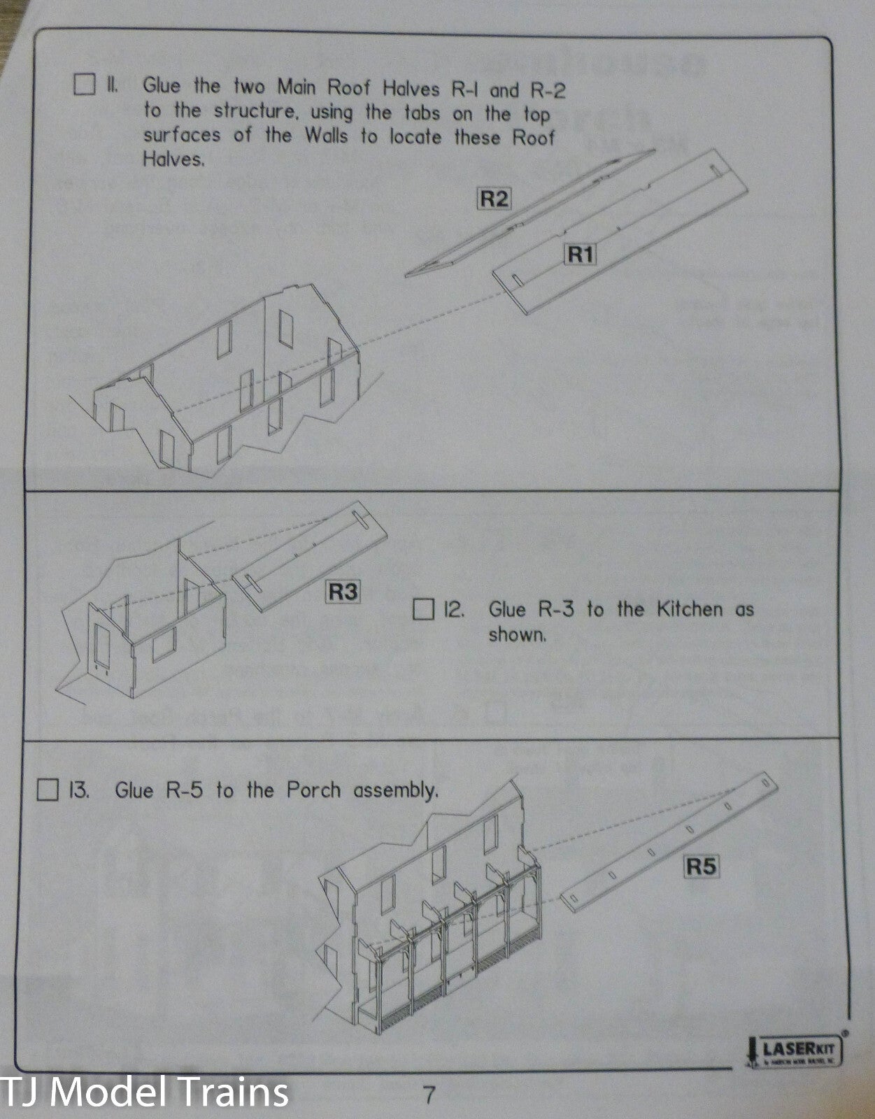 American Model Builders, Inc N #640 Two Story Farm House Kit (Wood Laser Kit)