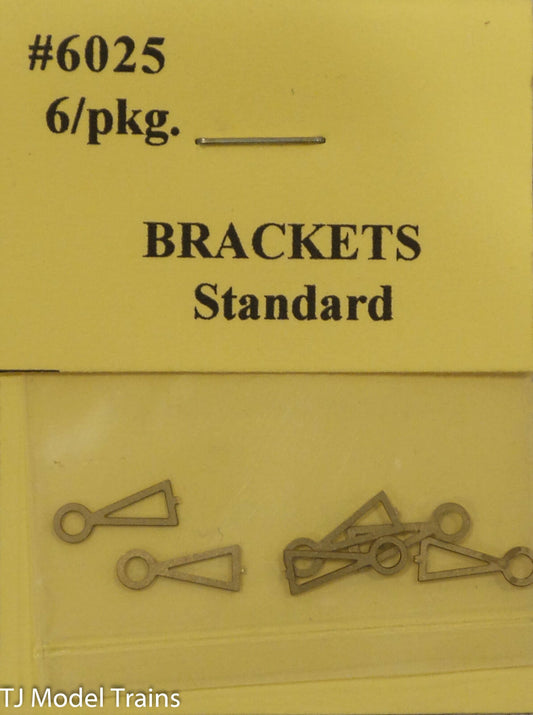 Tomar Industries #6025 Brackets Standard pkg. 6 (Brass Etched) HO Scale