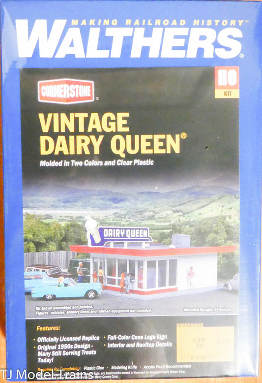Walthers HO #933-3484 Vintage Dairy Queen  -- Kit - 5-1/16 x 3-1/2 x 2-3/8"