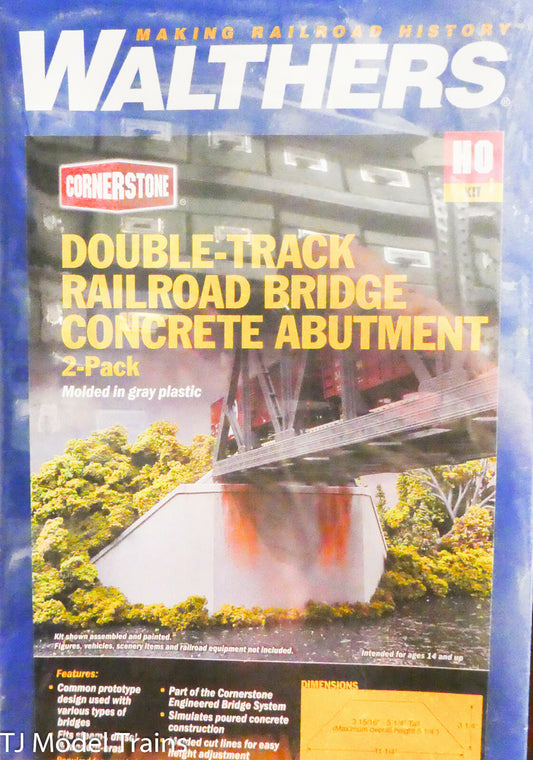 Walthers Cornerstone #933-4553 Double-Track Railraod Bridge Concrete Abutment