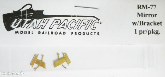 Utah Pacific #77 Cab Mirror w/Brackets -- (2 in Package) Brass Casting (Made USA