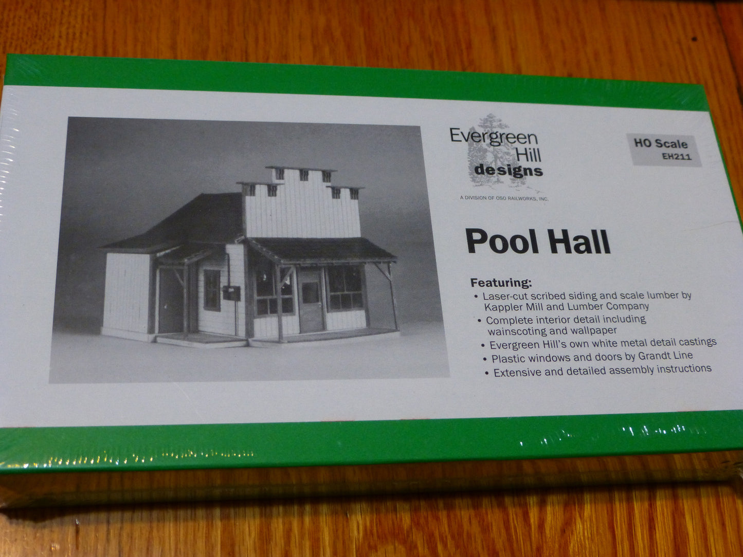 Evergreen Hill HO #211 Pool Hall (Laser-Cut Ccribed Siding & Scale Lumber kit
