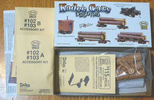 Kadee HO Scale #102  (42' Skeleton Log Car with Logs) Kit Form