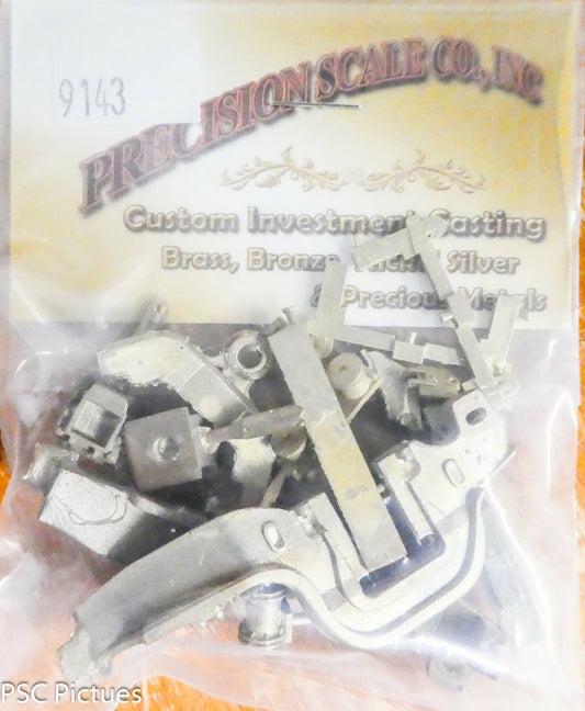 Precision Scale O #9143 Trucks, PRR K-4 Trailing, Less Wheels, (Brass Kit)
