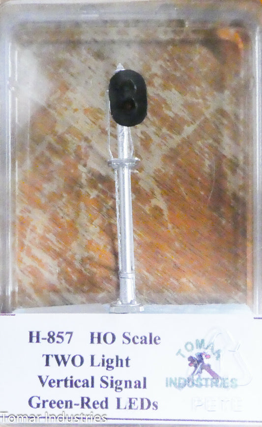 Tomar Industries HO #H-857 Vertical Signal Two Light G/R (Hand Made) LED's (NEW)