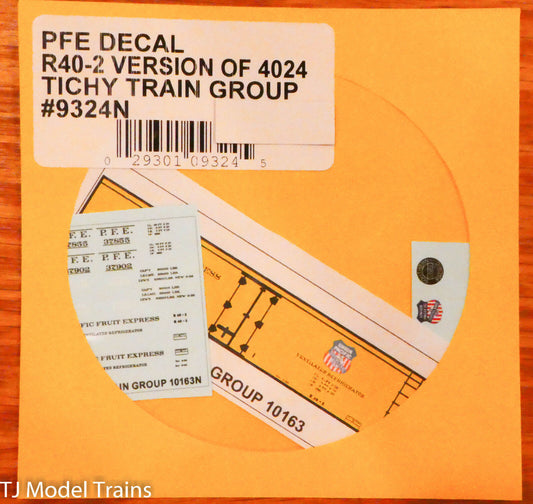 Tichy Train Group Decal #9324N PFE Decal R40-2 Version of 4024 (Decal)