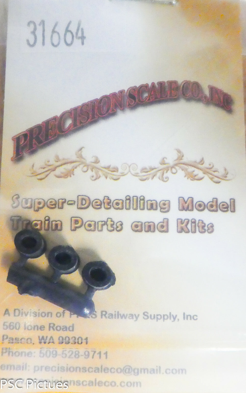 Precision Scale HO #31664 Hatch, Water, Early C-16, Plastic Parts 3