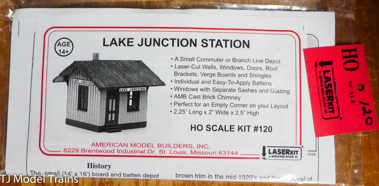 American Model Builders, Inc HO #120 Lake Junction Station (Wood Laser Kit)