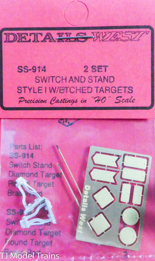 Details West HO #914 Switch & Stand Style I w/Etched Targets (Kit)