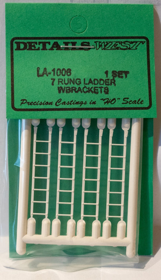 Details West HO #1006 Ladder -- 7-Rung w/Brackets pkg(4)