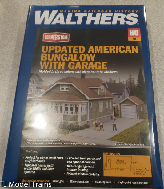Walthers HO Scale #933-3791  Updated American Bungalow With Garage