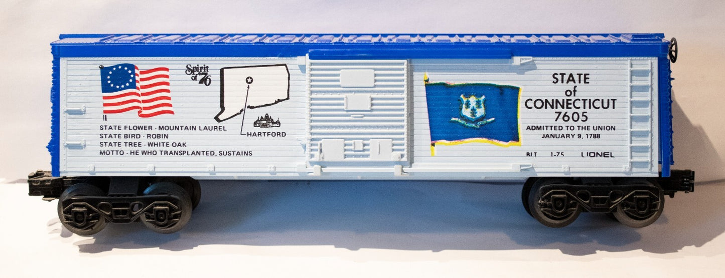 Lionel O Scale (Used) #6-7605 Connecticut Box Car Spirit of '76 Commemorative