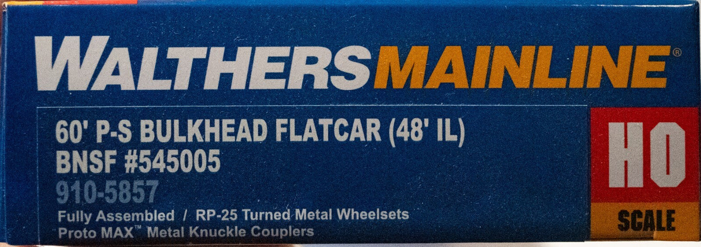 Walthers HO #910-5857 60' Pullman-Standard Bulkhead Flatcar (48' IL) - Ready to