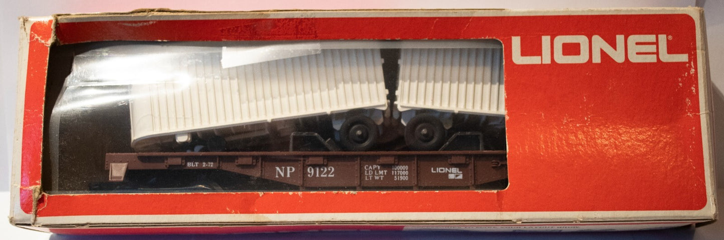 Lionel O Scale  #6-9122 NP Flat Car with Vans