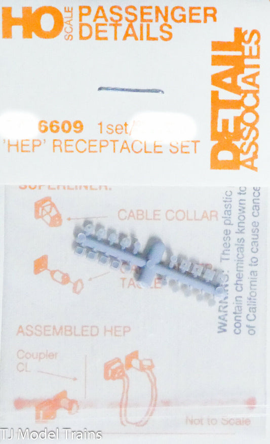 Detail Associates HO #6609 'HEP' Receptacle Set (Plastic Parts)