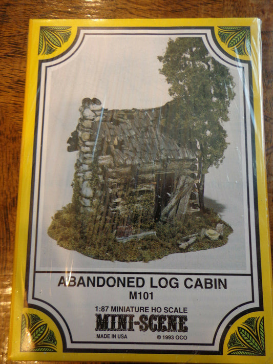 Woodland Scenics HO #101  -  Abandoned Log Cabin (Kit) NEW