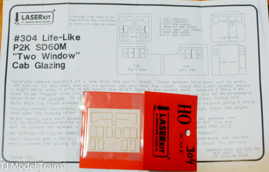 American Model Builders #304 Window Set For: Life-Like PROTO 2000 SD60M 2-Window