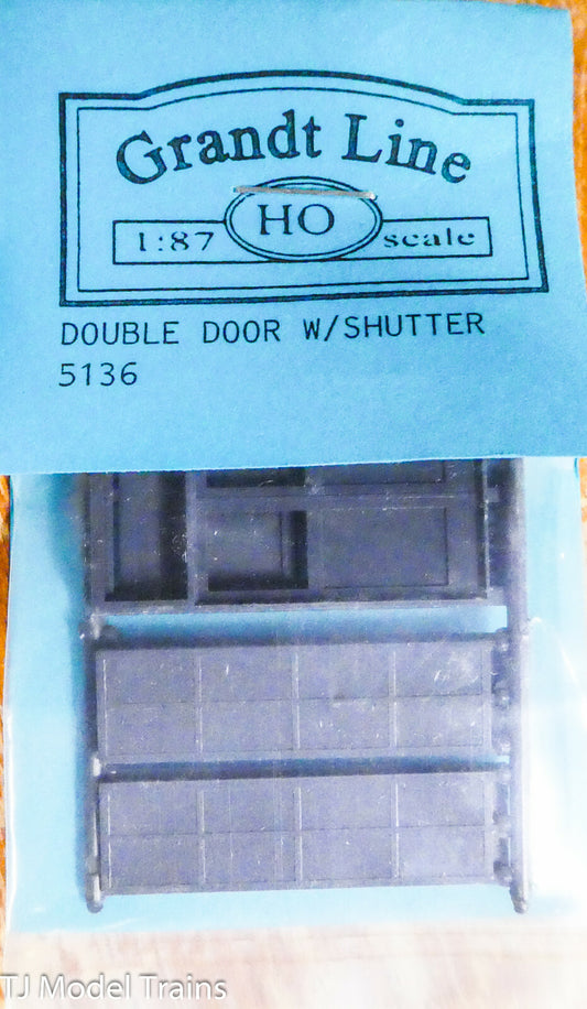 Grandt Line HO #5136 Double Door w/Shutter, 65" (Plastic) 1:87th Scale