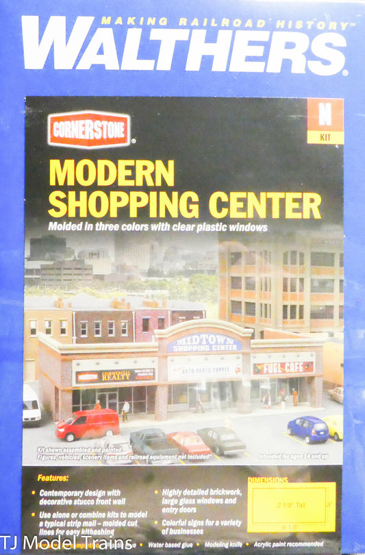 Walthers Cornerstone N Scale #933-3891 Modern Shopping Center (Building Kit, N)