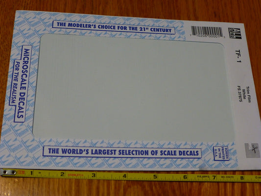 Microscale Decal #TF-1 Trim Film - White 4 1/2in x 7 1/2in  (Use with Any Scale)